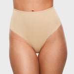 Women's Seamless High Rise Thongs 3 Pack Light Oatmeal (3pack)
