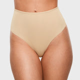 Women's Seamless High Rise Thongs 3 Pack Light Oatmeal (3pack)