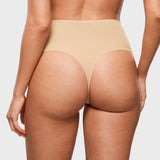 Women's Seamless High Rise Thongs 3 Pack Light Oatmeal (3pack)