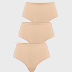 Women's Seamless High Rise Thongs 3 Pack Warm Beige (3pack)