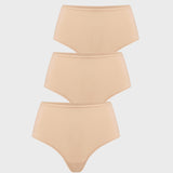 Women's Seamless High Rise Thongs 3 Pack Warm Beige (3pack)