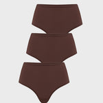 Women's Seamless High Rise Thongs 3 Pack Hazelnut (3pack)