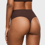 Women's Seamless High Rise Thongs 3 Pack Hazelnut (3pack)