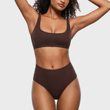Women's Seamless High Rise Thongs 3 Pack Hazelnut (3pack)