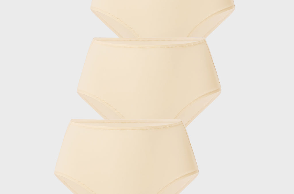 Women's Classic Mid Waist Full Briefs 3 Pack Light Oatmeal (3pack)