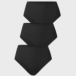Women's Classic Mid Waist Full Briefs 3 Pack Black 3pack