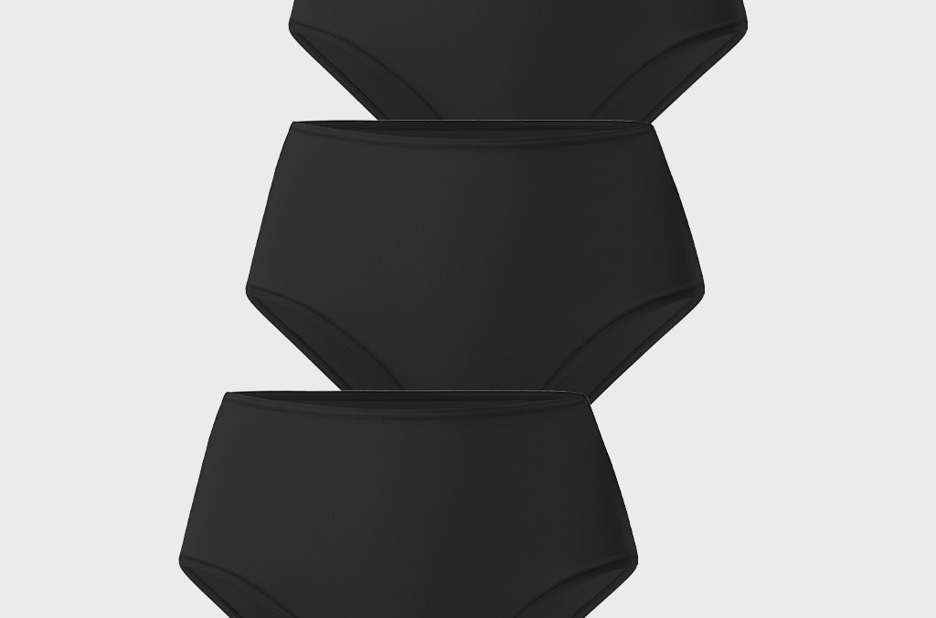 Women's Classic Mid Waist Full Briefs 3 Pack Black 3pack