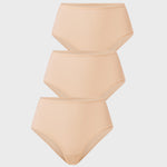 Women's Classic Mid Waist Full Briefs 3 Pack Warm Beige (3pack)