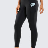 CRZ YOGA Women's Sleek Pocket Leggings 25” Black