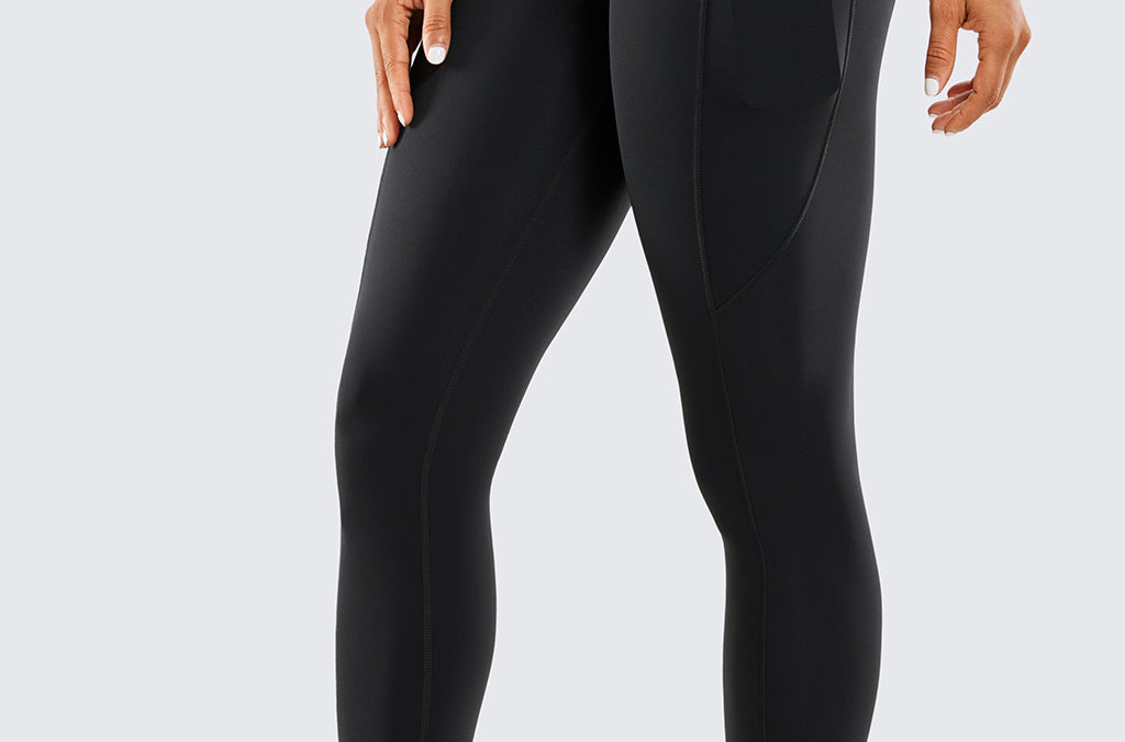 CRZ YOGA Women's Sleek Pocket Leggings 25” Black