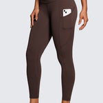 CRZ YOGA Women's Sleek Pocket Leggings 25” Hot Fudge Brown