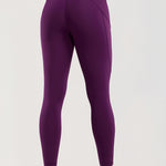 CRZ YOGA Women's Sleek Pocket Leggings 25” Plum Magenta