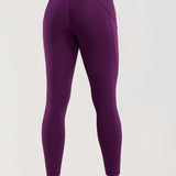 CRZ YOGA Women's Sleek Pocket Leggings 25” Plum Magenta