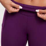 CRZ YOGA Women's Sleek Pocket Leggings 25” Plum Magenta