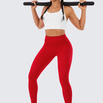 CRZ YOGA Women's Sleek Pocket Leggings 25” Red Chili