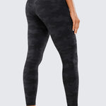 CRZ YOGA Women's Sleek Pocket Leggings 25” Dark grey camouflage