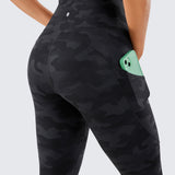 CRZ YOGA Women's Sleek Pocket Leggings 25” Dark grey camouflage