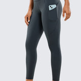 CRZ YOGA Women's Sleek Pocket Leggings 25” Melanite