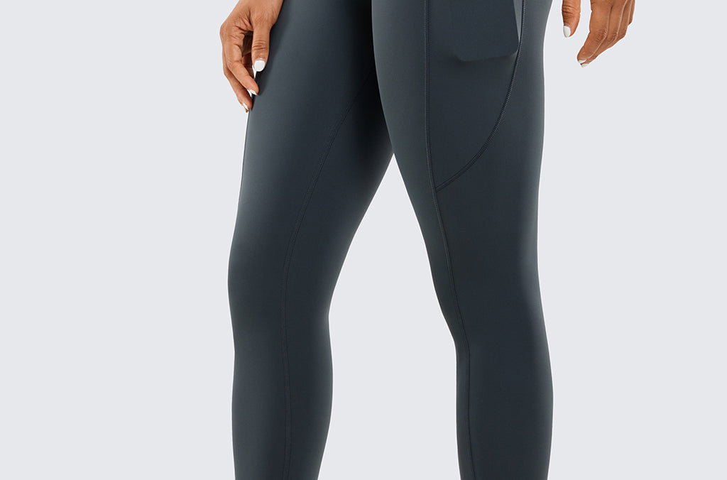 CRZ YOGA Women's Sleek Pocket Leggings 25” Melanite
