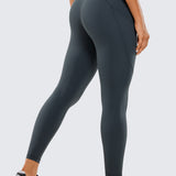 CRZ YOGA Women's Sleek Pocket Leggings 25” Melanite