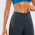 CRZ YOGA Women's Sleek Pocket Leggings 25” Melanite