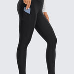 CRZ YOGA Women's Fleece Lined Leggings with Pockets 28'' Melanite