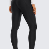 CRZ YOGA Women's Fleece Lined Leggings with Pockets 28'' Melanite
