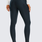 CRZ YOGA Women's Fleece Lined Leggings with Pockets 28'' Arctic Plum