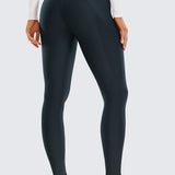 CRZ YOGA Women's Fleece Lined Leggings with Pockets 28'' Arctic Plum