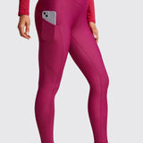 CRZ YOGA Women's Fleece Lined Leggings with Pockets 28'' Hot Fudge Brown