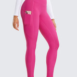 CRZ YOGA Women's Fleece Lined Leggings with Pockets 28'' Forest Dark Green