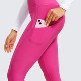 CRZ YOGA Women's Fleece Lined Leggings with Pockets 28'' Forest Dark Green