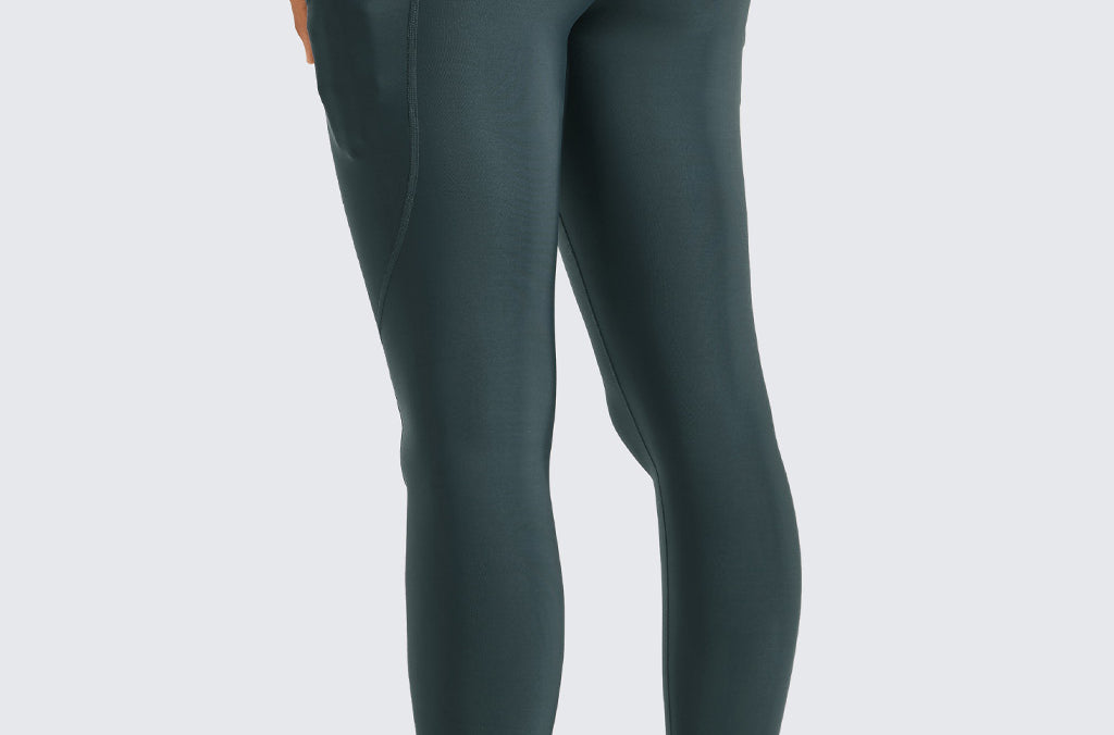 CRZ YOGA Women's Fleece Lined Leggings with Pockets 28'' Black