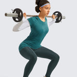 CRZ YOGA Women's Fleece Lined Leggings with Pockets 28'' Black