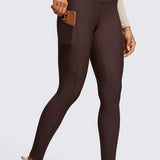 CRZ YOGA Women's Fleece Lined Leggings with Pockets 28'' Melanite