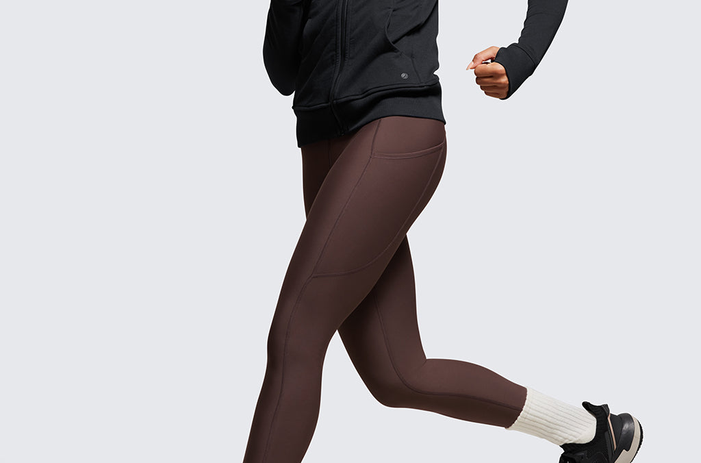 CRZ YOGA Women's Fleece Lined Leggings with Pockets 28'' Black