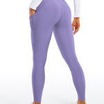 CRZ YOGA Women's Fleece Lined Leggings with Pockets 28'' Green Jade