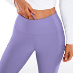 CRZ YOGA Women's Fleece Lined Leggings with Pockets 28'' Green Jade