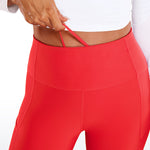 CRZ YOGA Women's Fleece Lined Leggings with Pockets 28'' Magenta Purple