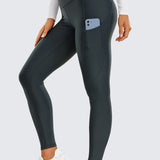 CRZ YOGA Women's Fleece Lined Leggings with Pockets 28'' Melanite