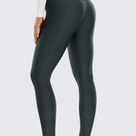 CRZ YOGA Women's Fleece Lined Leggings with Pockets 28'' Melanite