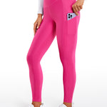 CRZ YOGA Women's Fleece Lined Leggings with Pockets 28'' Olive Green