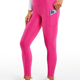 CRZ YOGA Women's Fleece Lined Leggings with Pockets 28'' Olive Green