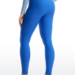 CRZ YOGA Women's Fleece Lined Leggings with Pockets 28'' Magenta Purple