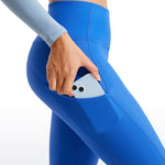 CRZ YOGA Women's Fleece Lined Leggings with Pockets 28'' Magenta Purple