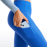 CRZ YOGA Women's Fleece Lined Leggings with Pockets 28'' Magenta Purple