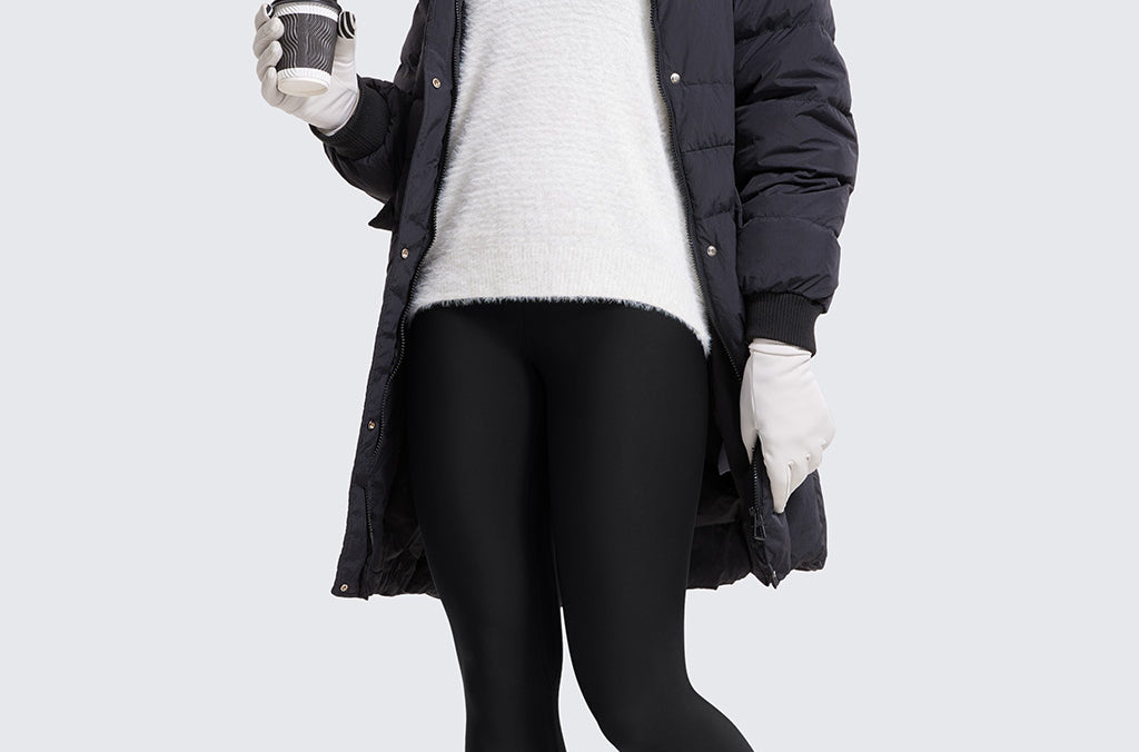 Women's Fleece Lined Leggings 28" Black