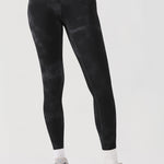 CRZ YOGA Women's Yoga Lounge High Rise Butterluxe Yoga Leggings 25'' Black Tie Dye Flowers