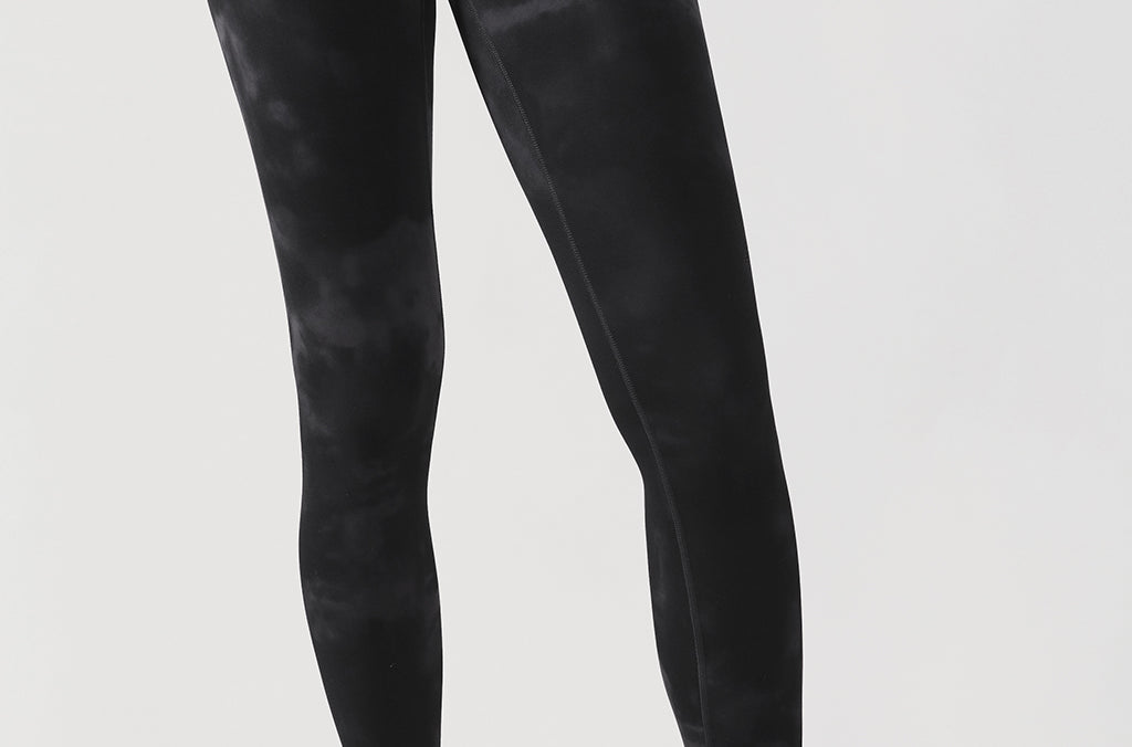 CRZ YOGA Women's Yoga Lounge High Rise Butterluxe Yoga Leggings 25'' Black Tie Dye Flowers