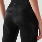 CRZ YOGA Women's Yoga Lounge High Rise Butterluxe Yoga Leggings 25'' Black Tie Dye Flowers